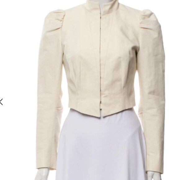 Dries Van Noten Cream Puff-Sleeve Jacket - Picture 1 of 3
